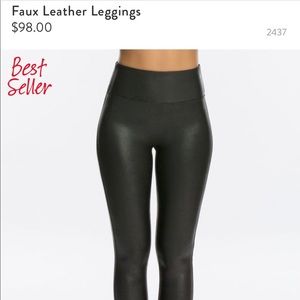 Spanx faux leather leggings in a size small.